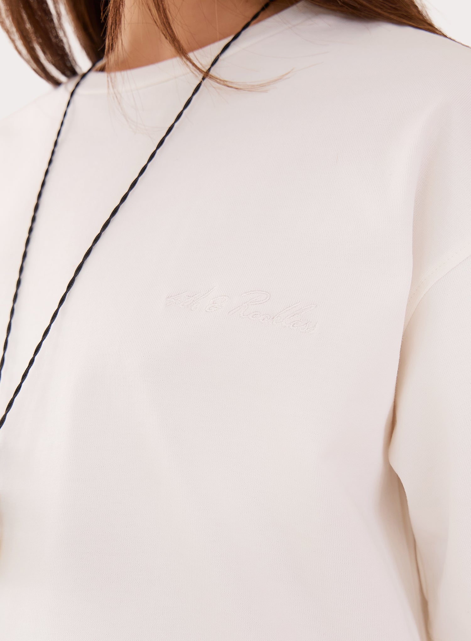 White Asymmetric Lace Hem T-Shirt